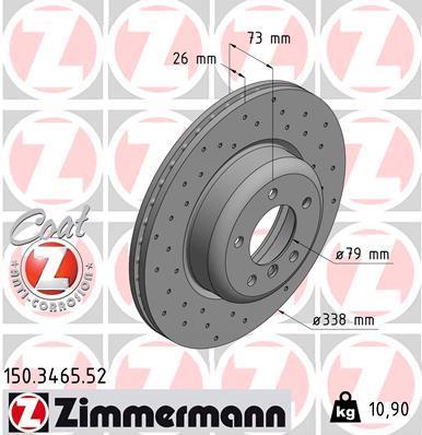 Discos de travão OTTO ZIMMERMANN GMBH ref. 150.3465.52
