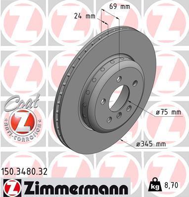 Discos de travão OTTO ZIMMERMANN GMBH ref. 150.3480.32