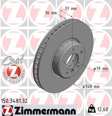 Discos de travão OTTO ZIMMERMANN GMBH ref. 150.3481.32