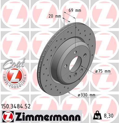 Discos de travão OTTO ZIMMERMANN GMBH ref. 150.3484.52