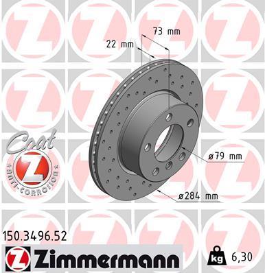 Discos de travão OTTO ZIMMERMANN GMBH ref. 150.3496.52