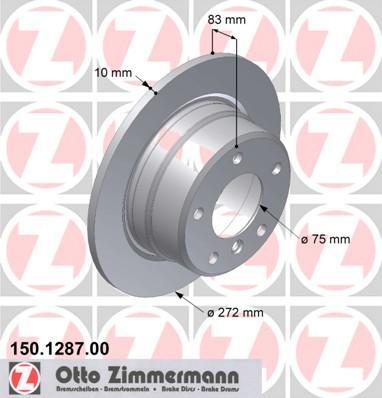 Disques de frein OTTO ZIMMERMANN GMBH ref. 150.1287.00