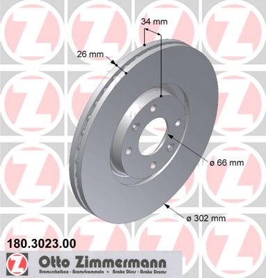 Disques de frein OTTO ZIMMERMANN GMBH ref. 180.3023.50