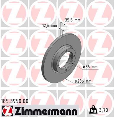 Disques de frein OTTO ZIMMERMANN GMBH ref. 185.3950.00