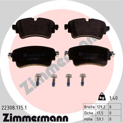 Jeu de 4 plaquettes de frein OTTO ZIMMERMANN GMBH 22308.175.1