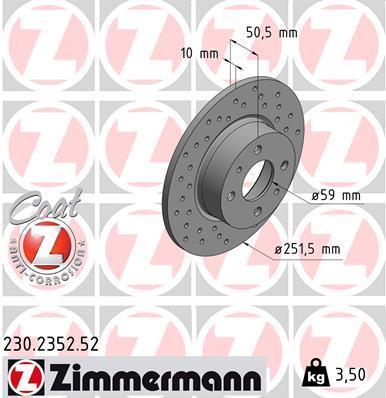 Discos de travão OTTO ZIMMERMANN GMBH ref. 230.2352.52