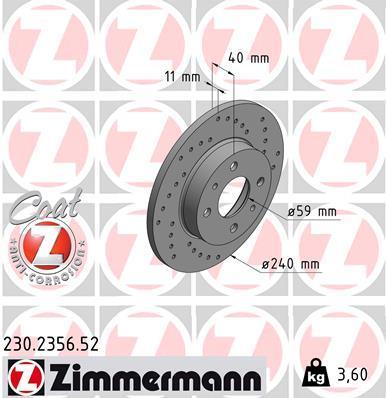Discos de travão OTTO ZIMMERMANN GMBH ref. 230.2356.52