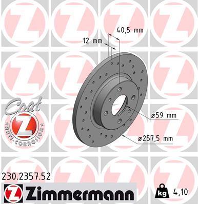 Discos de travão OTTO ZIMMERMANN GMBH ref. 230.2357.52