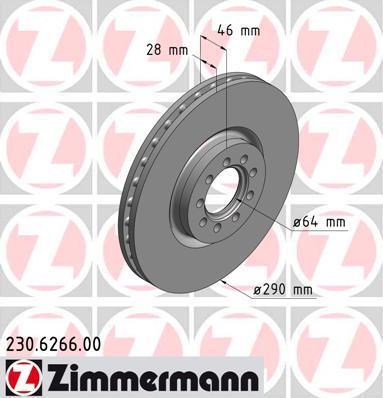Disques de frein OTTO ZIMMERMANN GMBH ref. 230.6266.00