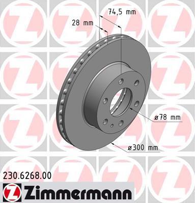Discos de travão OTTO ZIMMERMANN GMBH ref. 230.6268.00