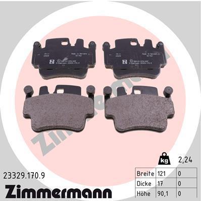 Jeu de 4 plaquettes de frein OTTO ZIMMERMANN GMBH 23329.170.9