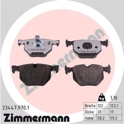 Jeu de 4 plaquettes de frein OTTO ZIMMERMANN GMBH 23447.970.1