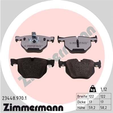 Jeu de 4 plaquettes de frein OTTO ZIMMERMANN GMBH 23448.970.1