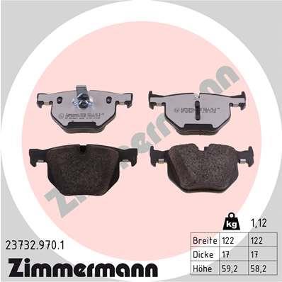Jeu de 4 plaquettes de frein OTTO ZIMMERMANN GMBH 23732.970.1