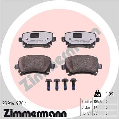 Jeu de 4 plaquettes de frein OTTO ZIMMERMANN GMBH 23914.970.1
