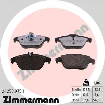 Jeu de 4 plaquettes de frein OTTO ZIMMERMANN GMBH 24253.975.1