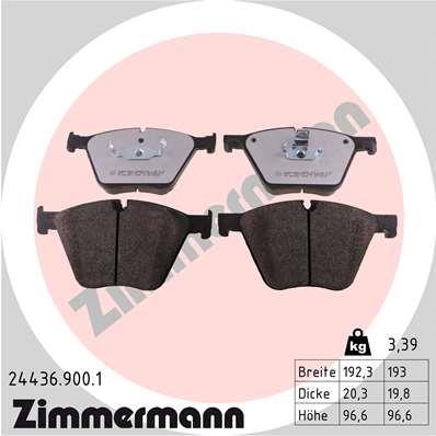 Jeu de 4 plaquettes de frein OTTO ZIMMERMANN GMBH 24436.900.1