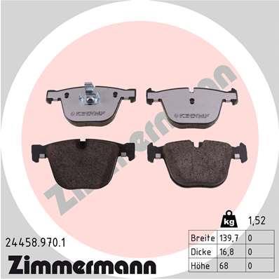 Jeu de 4 plaquettes de frein OTTO ZIMMERMANN GMBH 24458.970.1