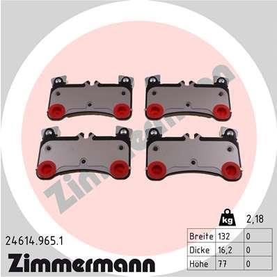 Jeu de 4 plaquettes de frein OTTO ZIMMERMANN GMBH 24614.965.1