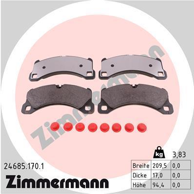 Jeu de 4 plaquettes de frein OTTO ZIMMERMANN GMBH 24685.170.1