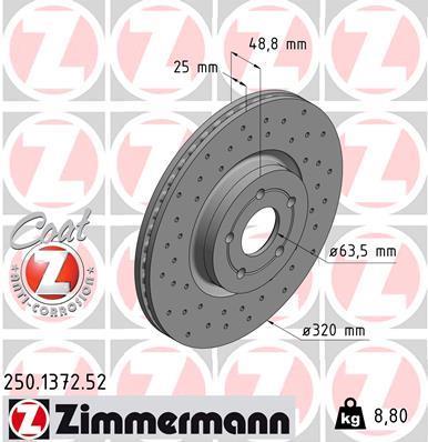 Discos de travão OTTO ZIMMERMANN GMBH ref. 250.1372.52