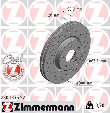 Discos de travão OTTO ZIMMERMANN GMBH ref. 250.1375.52