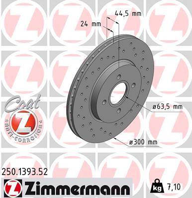 Disques de frein OTTO ZIMMERMANN GMBH ref. 250.1393.52
