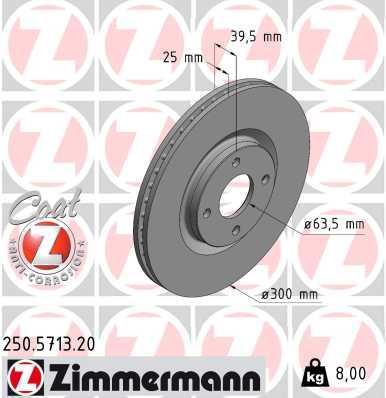 Discos de travão OTTO ZIMMERMANN GMBH ref. 250.5713.20