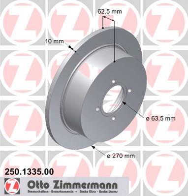Disques de frein OTTO ZIMMERMANN GMBH ref. 250.1335.00
