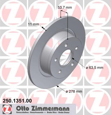 Disques de frein OTTO ZIMMERMANN GMBH ref. 250.1351.00