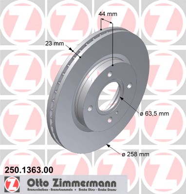 Discos de travão OTTO ZIMMERMANN GMBH ref. 250.1363.00