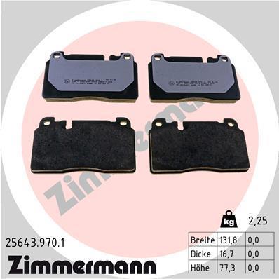 Jeu de 4 plaquettes de frein OTTO ZIMMERMANN GMBH 25643.970.1