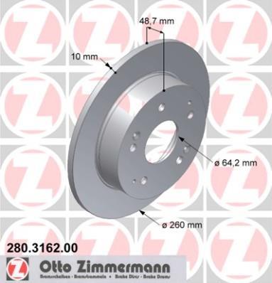 Discos de travão OTTO ZIMMERMANN GMBH ref. 280.3162.00