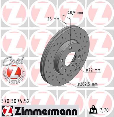 Discos de travão OTTO ZIMMERMANN GMBH ref. 370.3074.52
