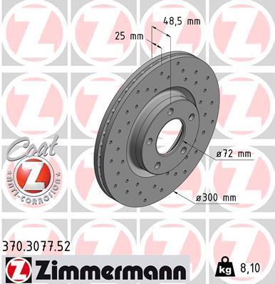 Discos de travão OTTO ZIMMERMANN GMBH ref. 370.3077.52