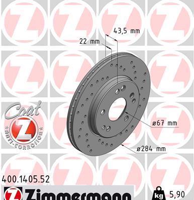 Discos de travão OTTO ZIMMERMANN GMBH ref. 400.1405.52