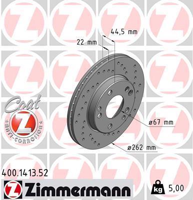 Discos de travão OTTO ZIMMERMANN GMBH ref. 400.1413.52