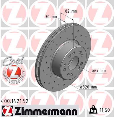 Discos de travão OTTO ZIMMERMANN GMBH ref. 400.1421.52