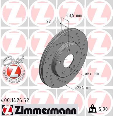 Discos de travão OTTO ZIMMERMANN GMBH ref. 400.1426.52