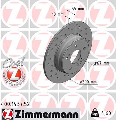 Discos de travão OTTO ZIMMERMANN GMBH ref. 400.1437.52