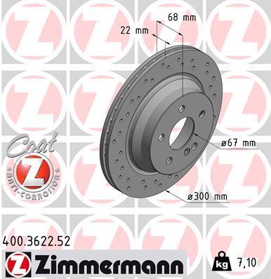 Discos de travão OTTO ZIMMERMANN GMBH ref. 400.3622.52