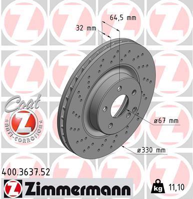 Discos de travão OTTO ZIMMERMANN GMBH ref. 400.3637.52