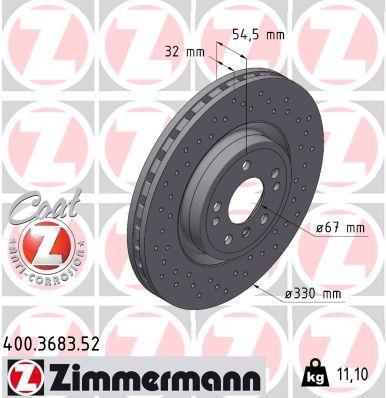 Discos de travão OTTO ZIMMERMANN GMBH ref. 400.3683.52