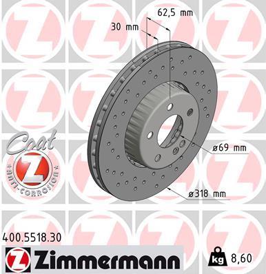 Discos de travão OTTO ZIMMERMANN GMBH ref. 400.5518.30
