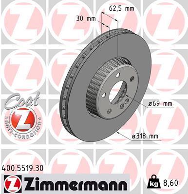 Discos de travão OTTO ZIMMERMANN GMBH ref. 400.5519.30
