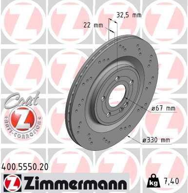 Discos de travão OTTO ZIMMERMANN GMBH ref. 400.5550.20