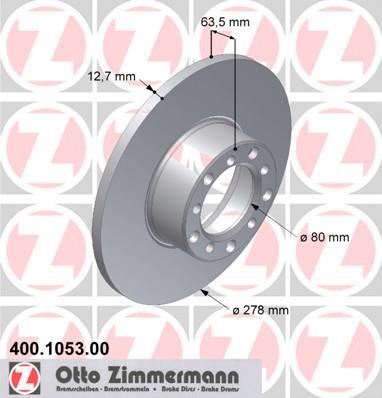 Disques de frein OTTO ZIMMERMANN GMBH ref. 400.1053.00