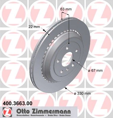 Discos de travão OTTO ZIMMERMANN GMBH ref. 400.3663.00