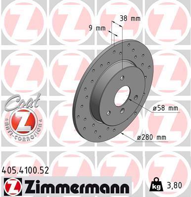 Discos de travão OTTO ZIMMERMANN GMBH ref. 405.4100.52
