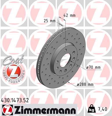 Discos de travão OTTO ZIMMERMANN GMBH ref. 430.1473.52
